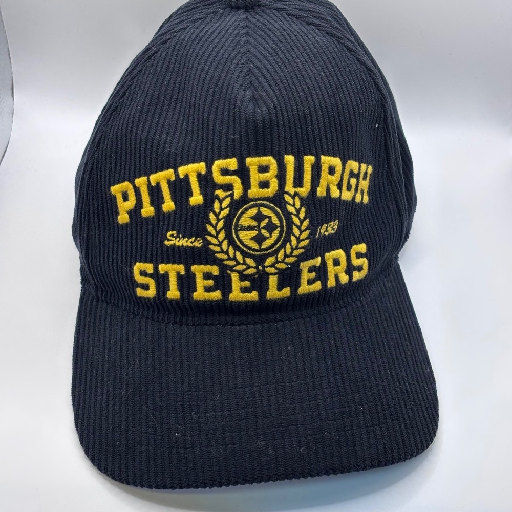'47 Brand Pittsburgh Steelers Hat Mens OSFA Black Corduroy Snapback NFL Cap